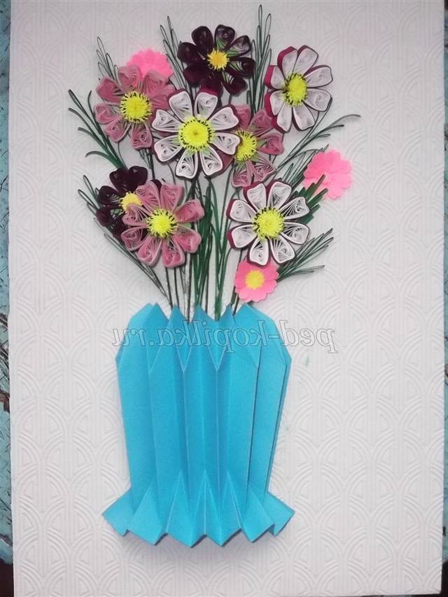 Картина з квітами. Квіллінг майстер клас