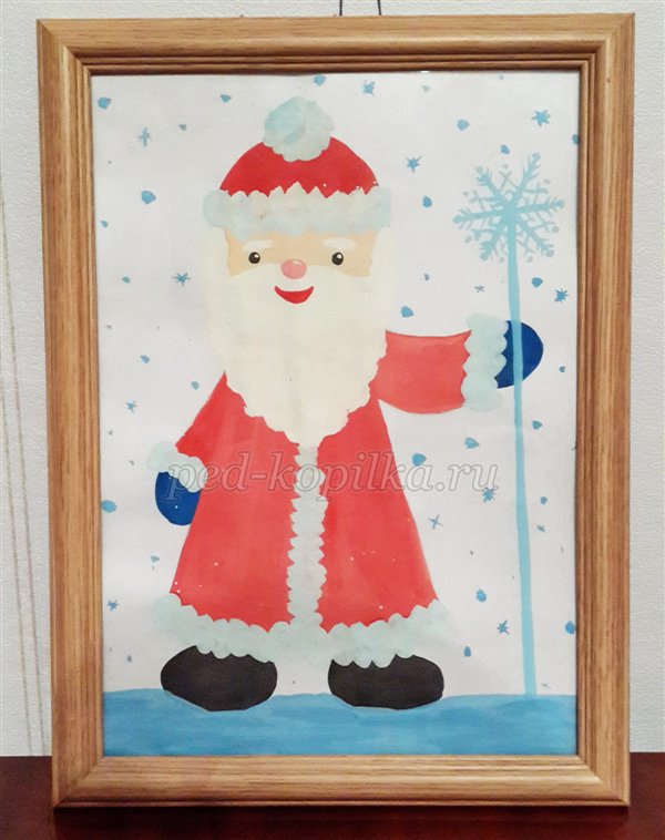 Урок малювання Діда Мороза для дітей 6-7 років