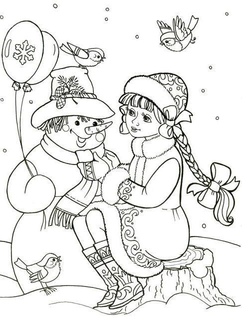 Розмальовка зі Снігуронькою