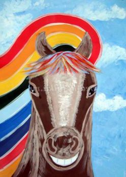 Майстер-клас з малювання гуашшю «Посмішка райдужної коні»