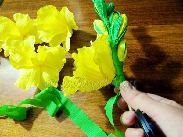Гладіолуси з гофрованого паперу. Майстер-клас