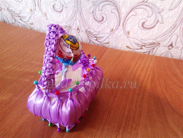 кошичок з мила і стрічок своїми руками