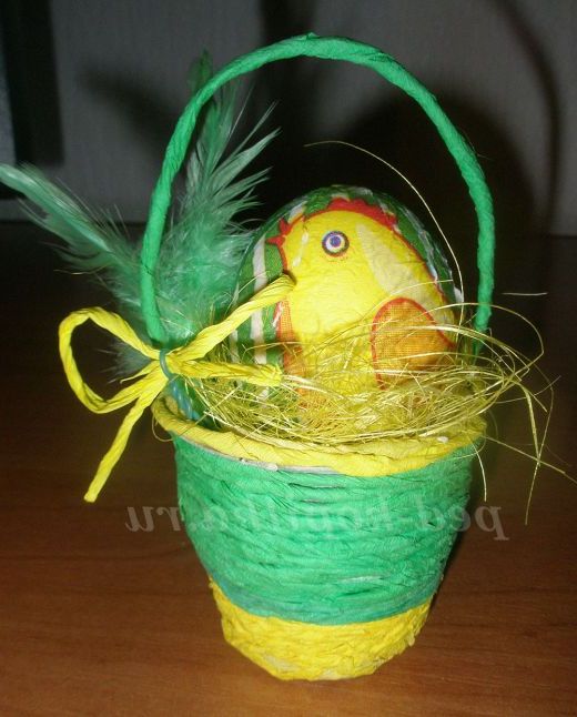Декоративний кошик з яйцем
