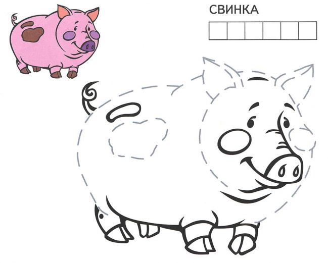 Розмальовка. Свинка