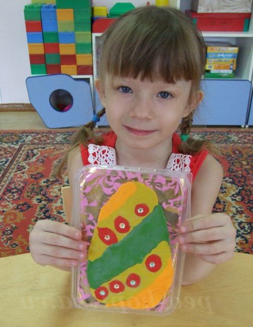 Аплікація з пластиліну. Пасхальне яйце